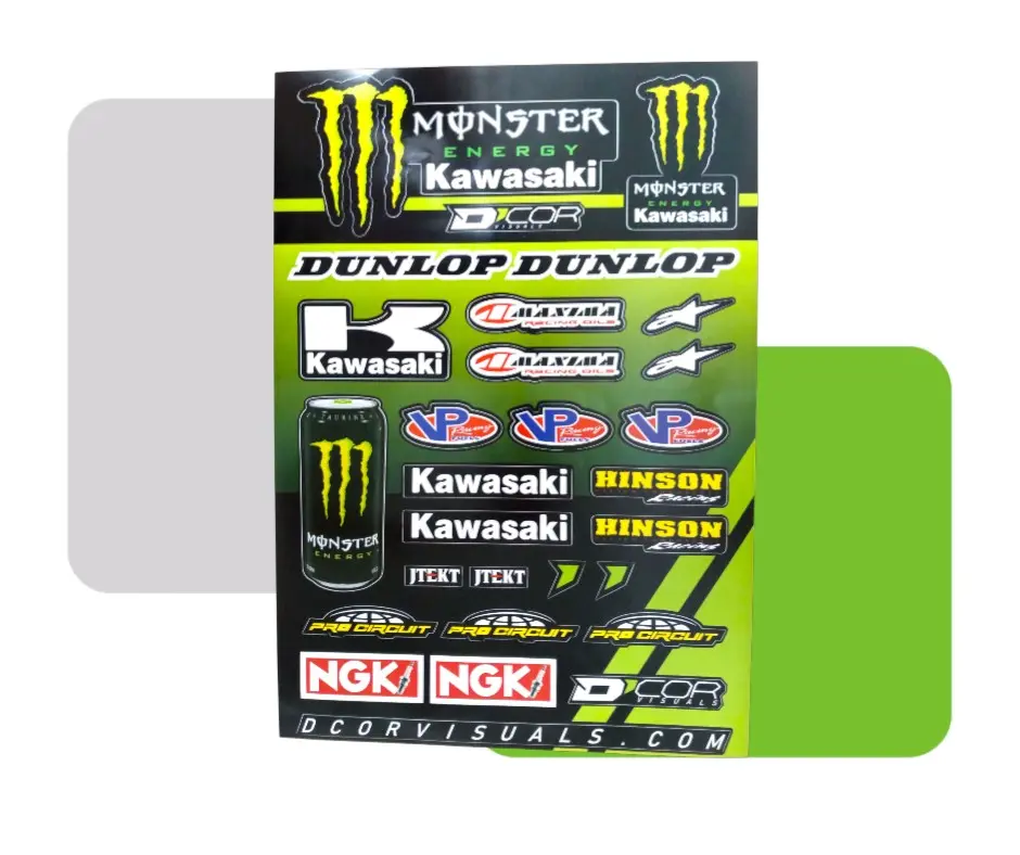 [HV99063] STICKER DECORATIVO MONSTER/DUNLOP/KAWASAKI/VP RACING
