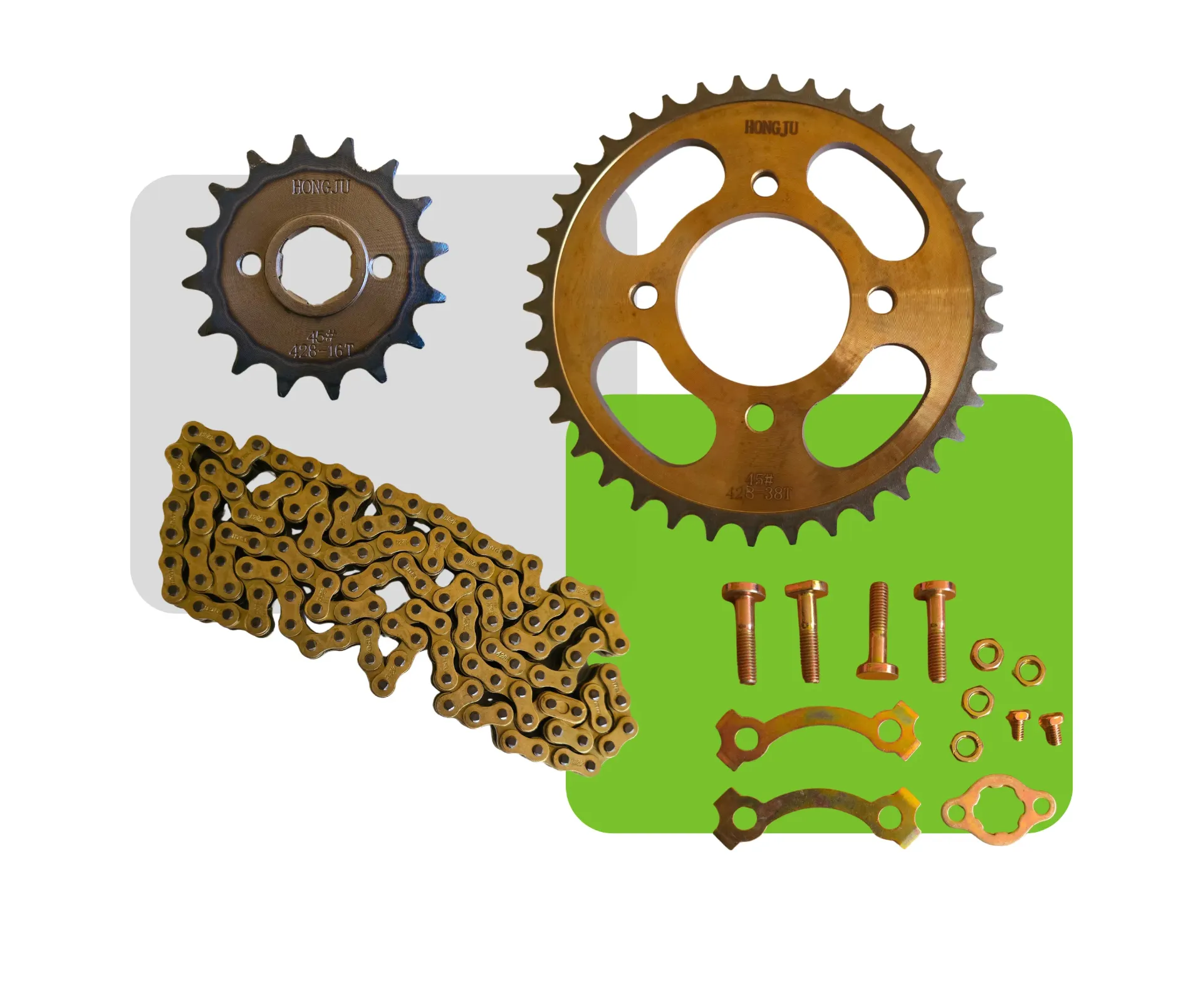 KIT RELACION PREMIUM 38T/16T/428H-128L C/ TORNILLOS