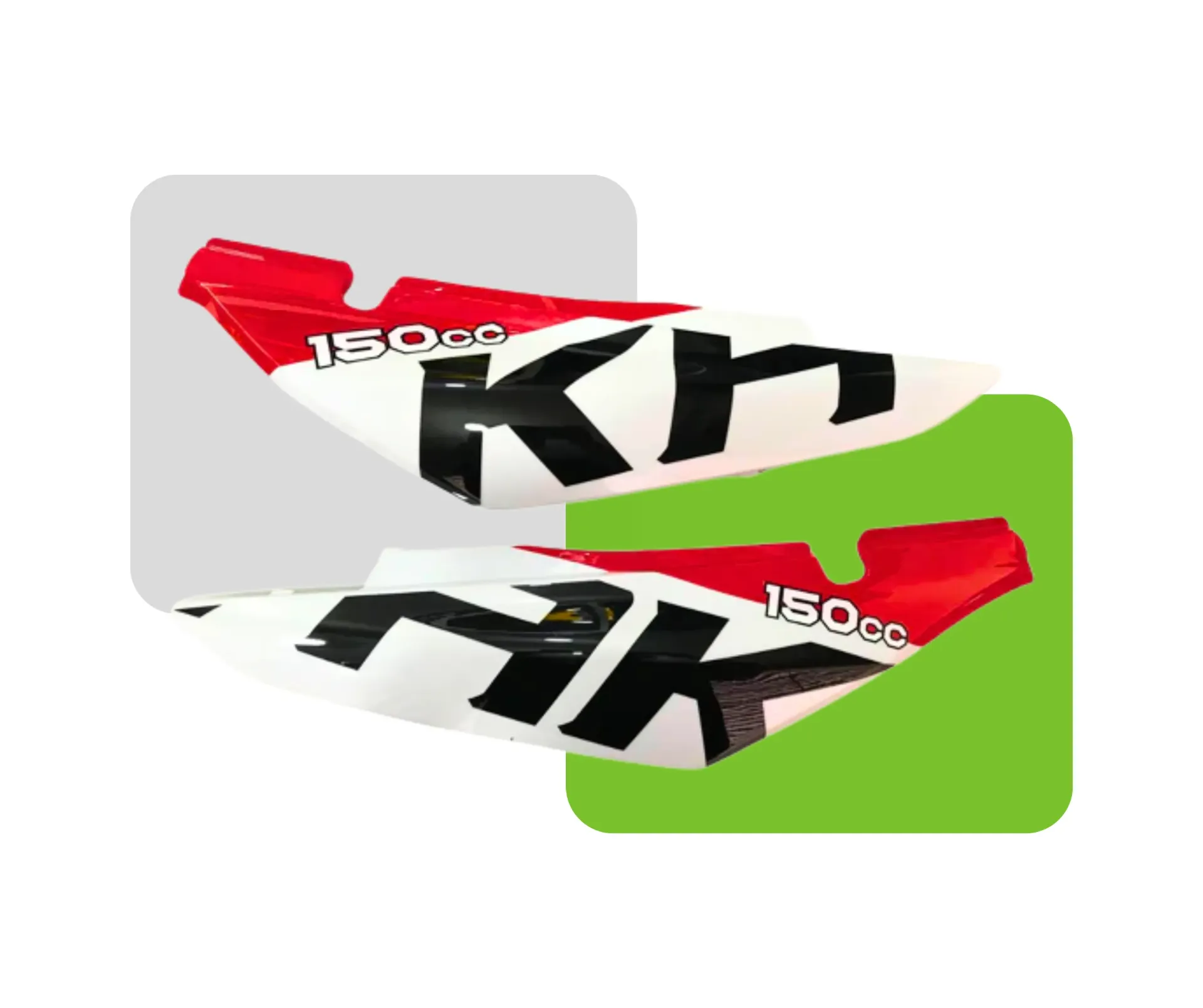 TAPAS LATERALES B-K150K ROJO CON BLANCO